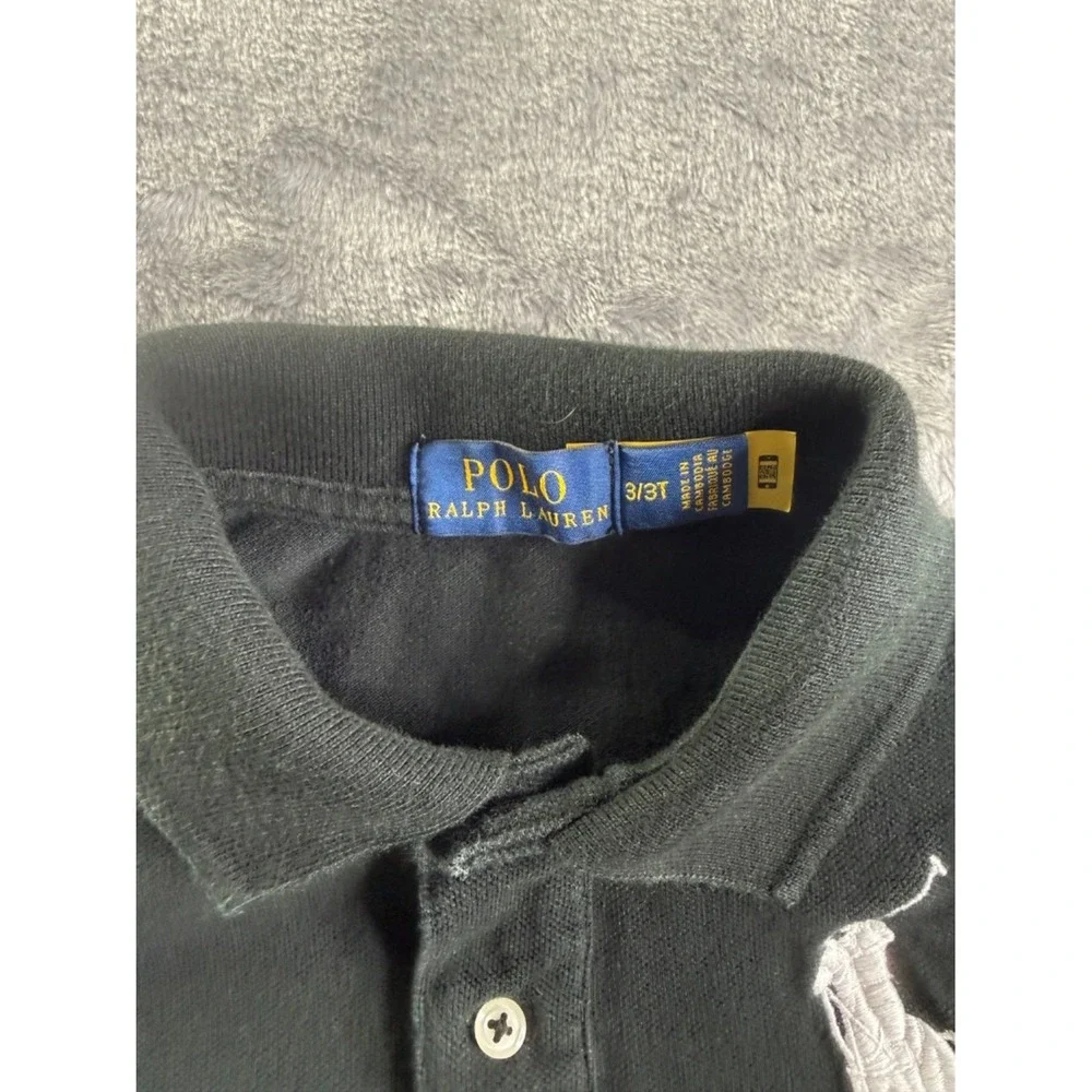 Polo Ralph Lauren Toddler Boys Black Big Pony Shirt Size 3T Short Sleeve #3